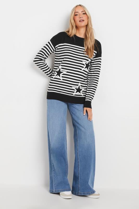 Evans LTS Tall Black Star & Stripe Print Jumper
