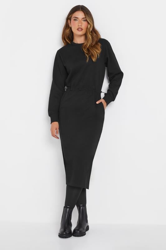 Evans LTS Tall Black Sweatshirt Midi Dress