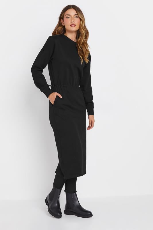 evans LTS Tall Black Sweatshirt Midi Dress