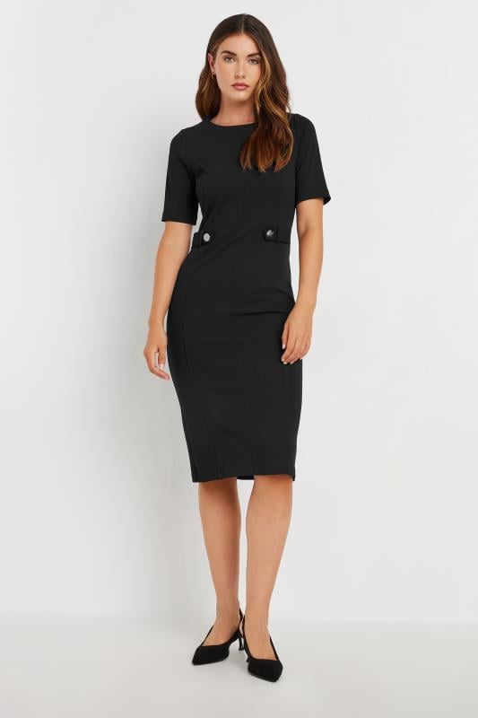 Evans LTS Tall Black Tailored Midi Dress