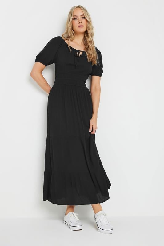 Evans LTS Tall Black Textured Balloon Sleeve Dress