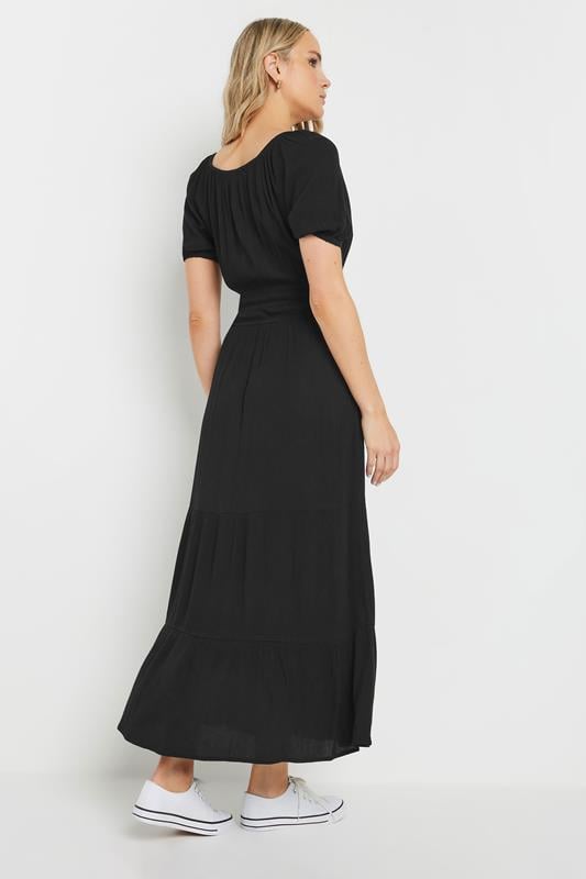 Evans LTS Tall Black Textured Balloon Sleeve Dress