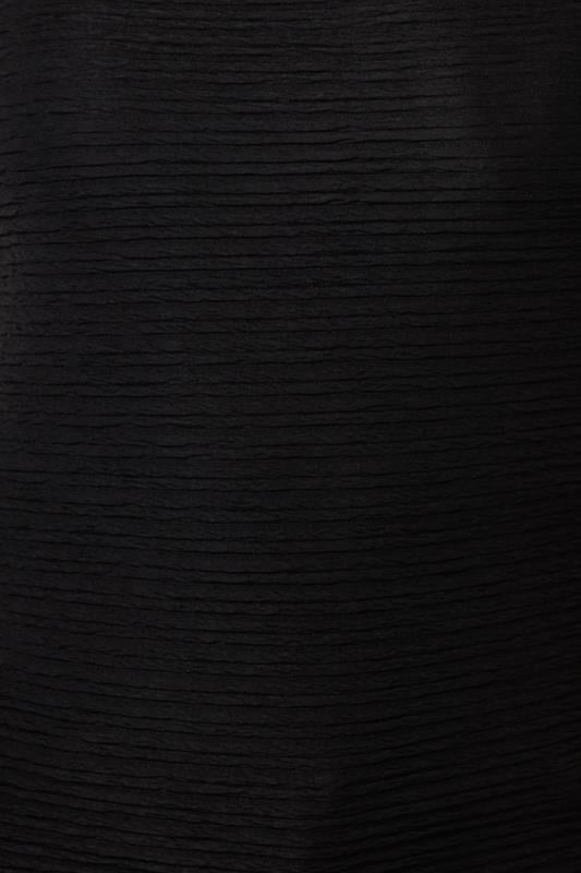 Evans LTS Tall Black Textured Slash Neck Top