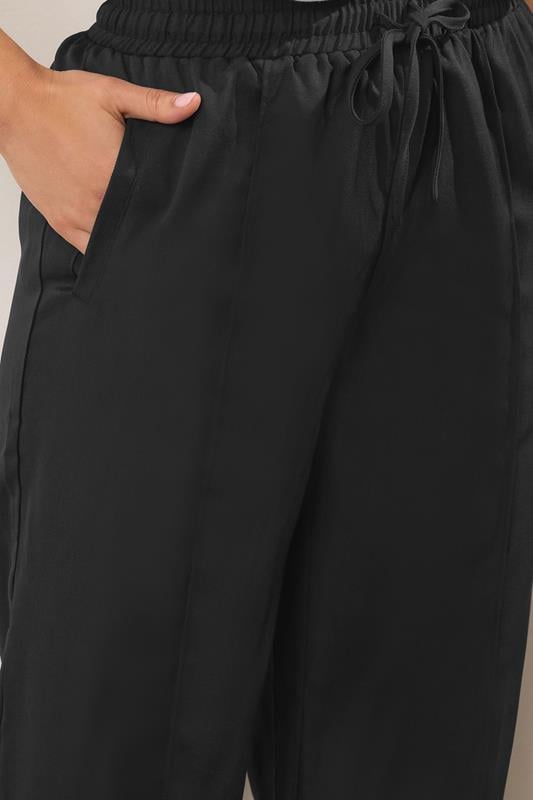 Evans LTS Tall Black Tie Waist Wide Leg Trousers