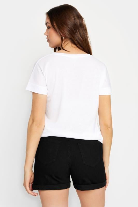 Evans LTS Tall Black Turn Up Denim Mom Shorts