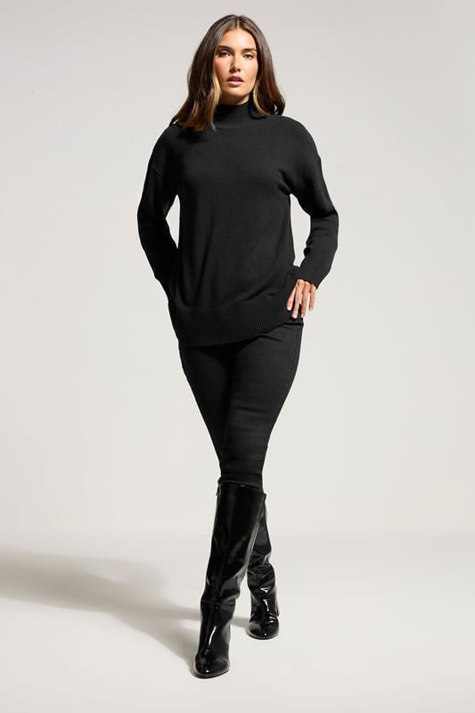 Evans LTS Tall Black Turtle Neck Jumper