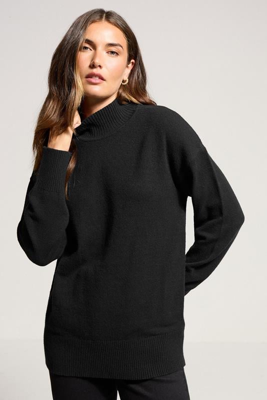 evans LTS Tall Black Turtle Neck Jumper