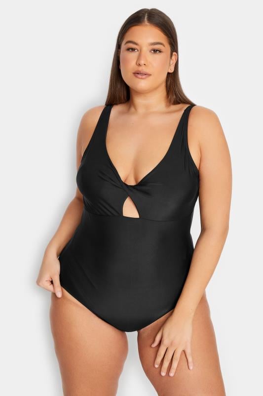 Evans LTS Tall Black Twist Cut Out Swimsuit