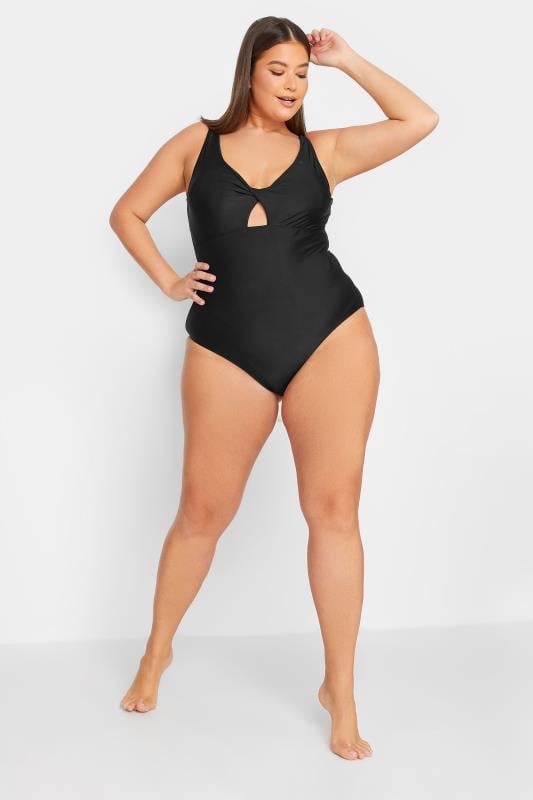Evans LTS Tall Black Twist Cut Out Swimsuit