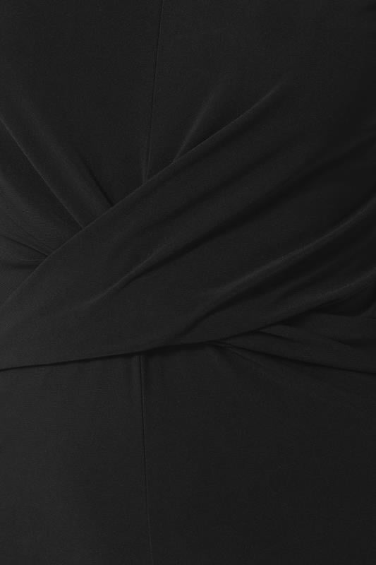 Evans LTS Tall Black Twist Front Wide Leg Jumpsuit