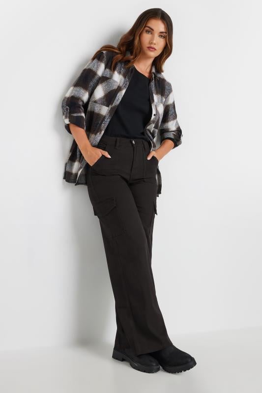 evans LTS Tall Black Utility Cargo Trousers