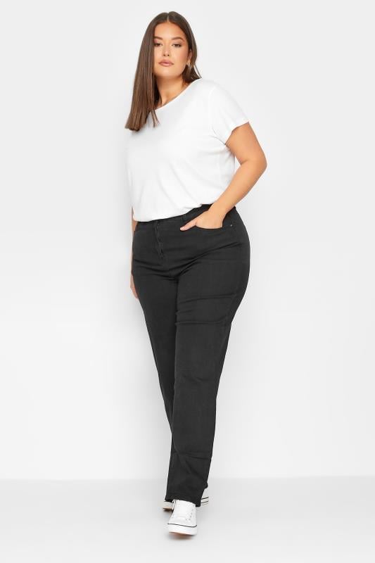 Evans LTS Tall Black Washed UNA Stretch Mom Jeans