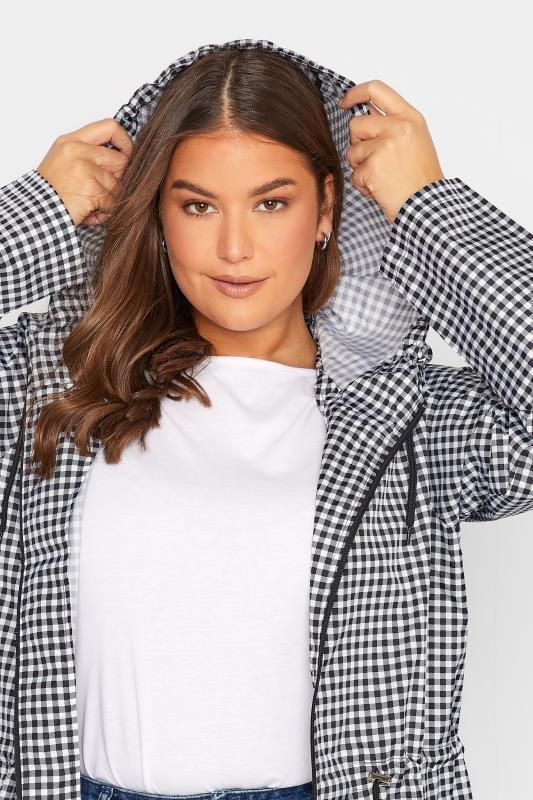 Evans LTS Tall Black & White Gingham Pocket Parka