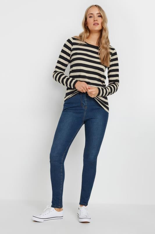 Evans LTS Tall Black & White Long Sleeve T-Shirt Top