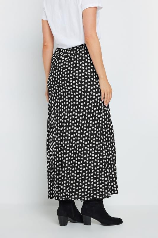 Evans LTS Tall Black & White Spot Print Midaxi Skirt