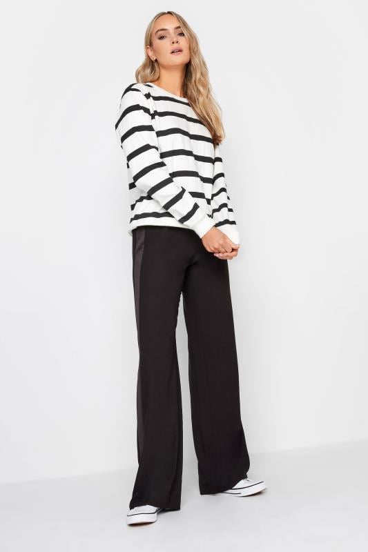 Evans LTS Tall Black Wide Leg Tuxedo Trousers