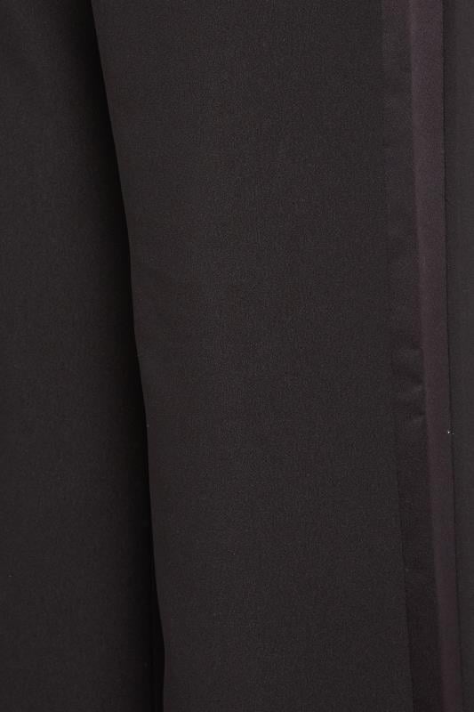 Evans LTS Tall Black Wide Leg Tuxedo Trousers