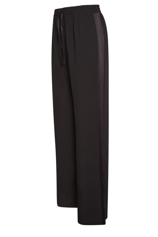 Evans LTS Tall Black Wide Leg Tuxedo Trousers