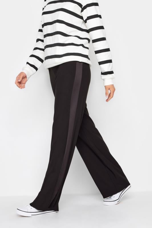 evans LTS Tall Black Wide Leg Tuxedo Trousers
