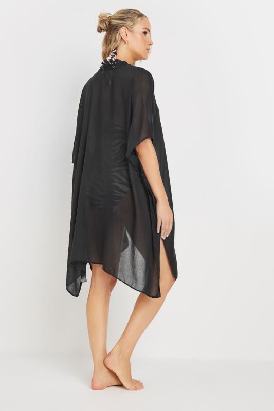 Evans LTS Tall Black Woven Tassel Trim Kaftan