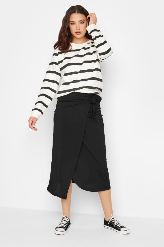 Evans LTS Tall Black Wrap Midi Skirt