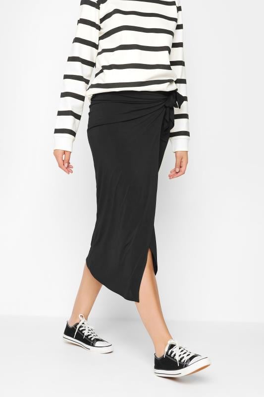 evans LTS Tall Black Wrap Midi Skirt