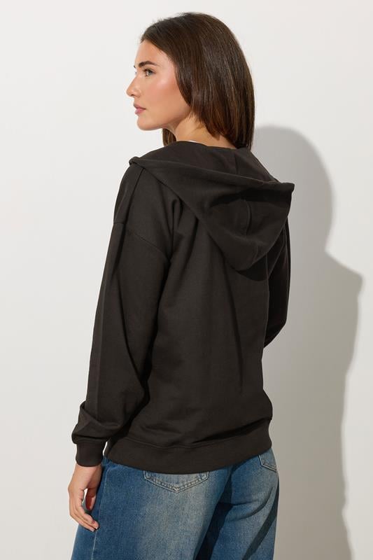Evans LTS Tall Black Zip Through Pocket Hoodie