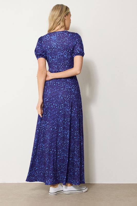 Evans LTS Tall Blue Abstract Spot Wrap Maxi Dress
