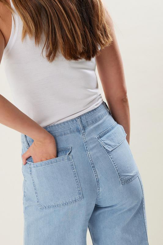 Evans LTS Tall Blue Carpenter Style Wide Leg Jeans