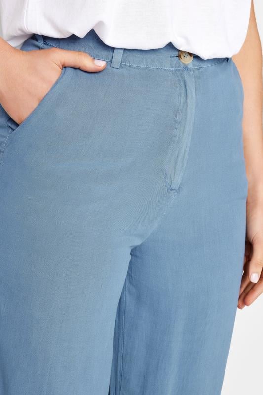 Evans LTS Tall Blue Chambray Wide Leg Trousers