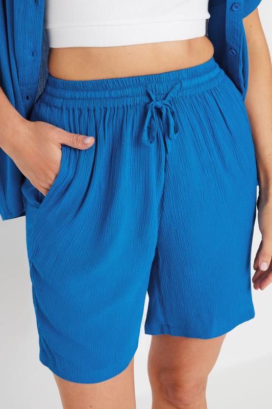 Evans LTS Tall Blue Crinkle Shorts