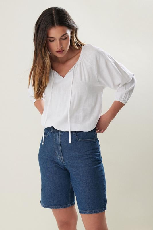 Evans LTS Tall Blue Denim Bermuda Shorts