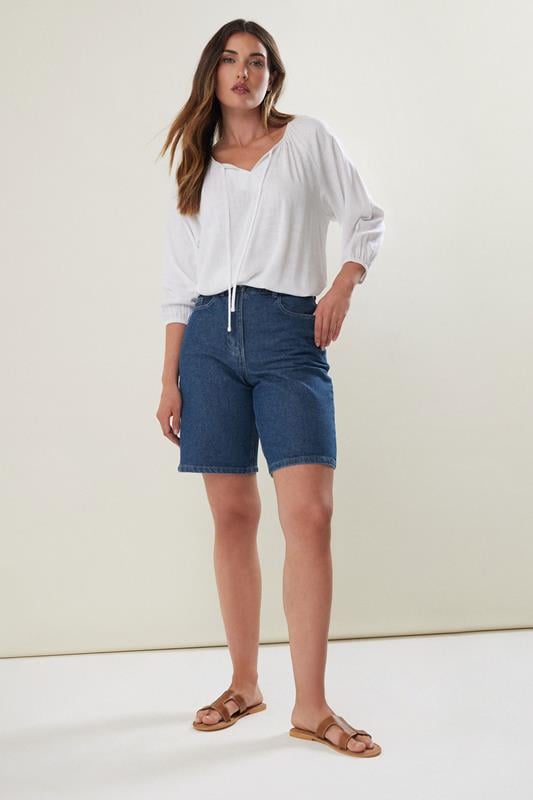 Evans LTS Tall Blue Denim Bermuda Shorts