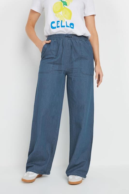 Evans LTS Tall Blue Denim Wide Leg Jogger