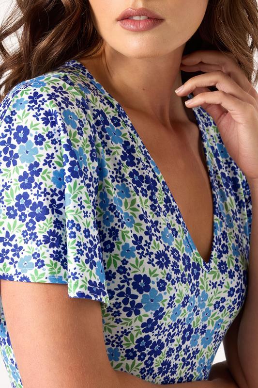 Evans LTS Tall Blue Ditsy Angel Sleeve Maxi Dress