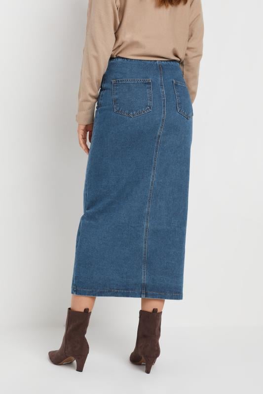 Evans LTS Tall Blue Full Zip Denim Skirt