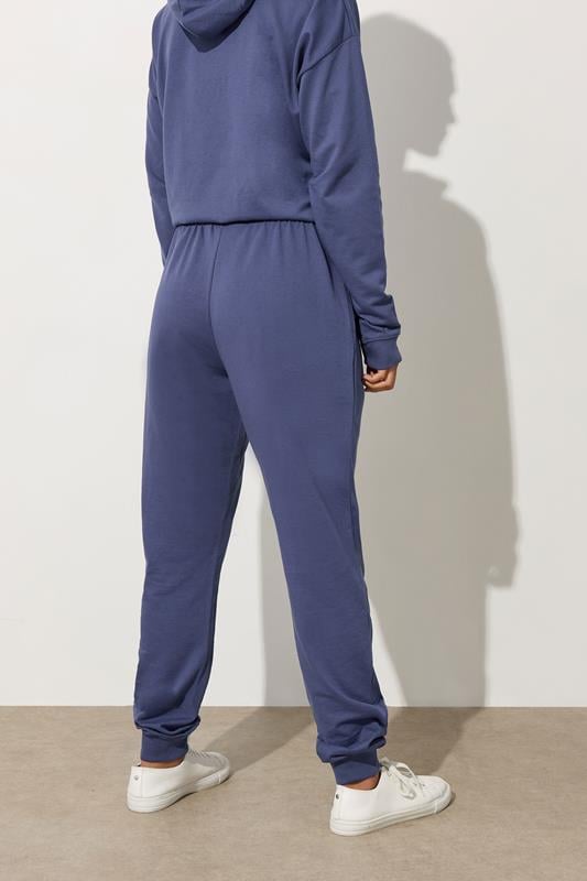 Evans LTS Tall Blue Jersey Drawcord Cuffed Joggers