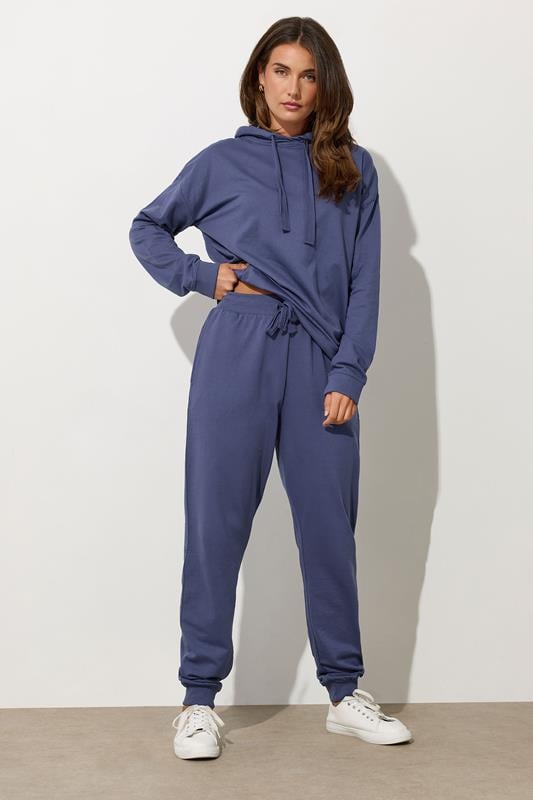evans LTS Tall Blue Jersey Drawcord Cuffed Joggers