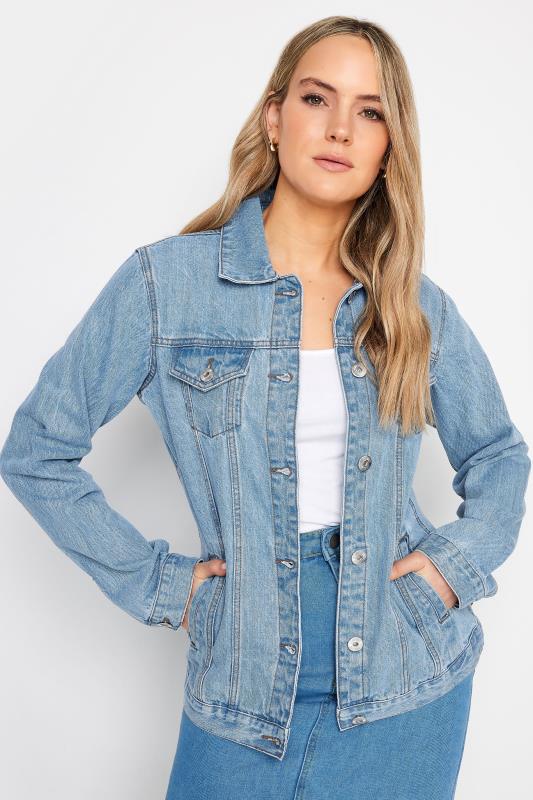 Evans LTS Tall Blue Mid Wash Denim Jacket