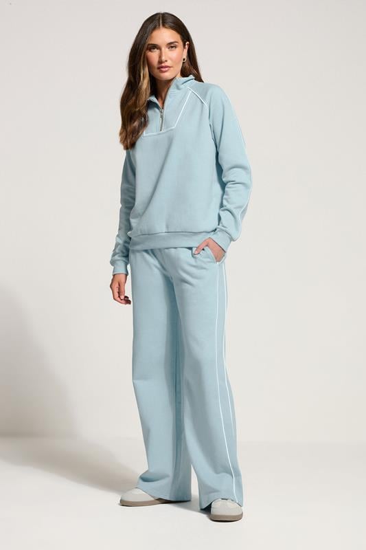 Evans LTS Tall Blue Piped Wide Leg Joggers