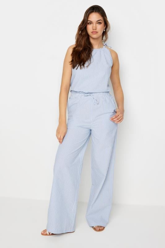 Evans LTS Tall Blue Stripe Wide Leg Trousers