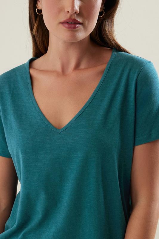 Evans LTS Tall Blue V-Neck Short Sleeve T-Shirt
