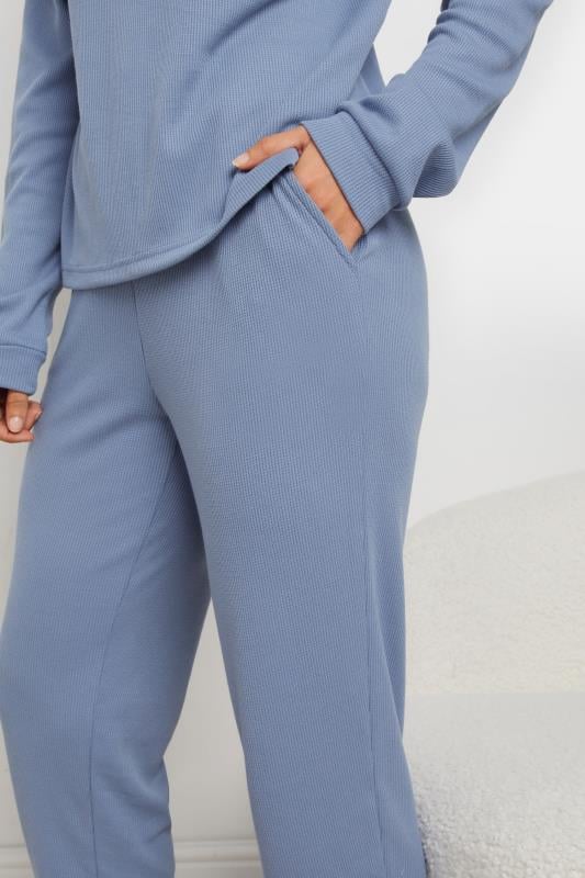 Evans LTS Tall Blue Waffle Lounge Cuffed Joggers