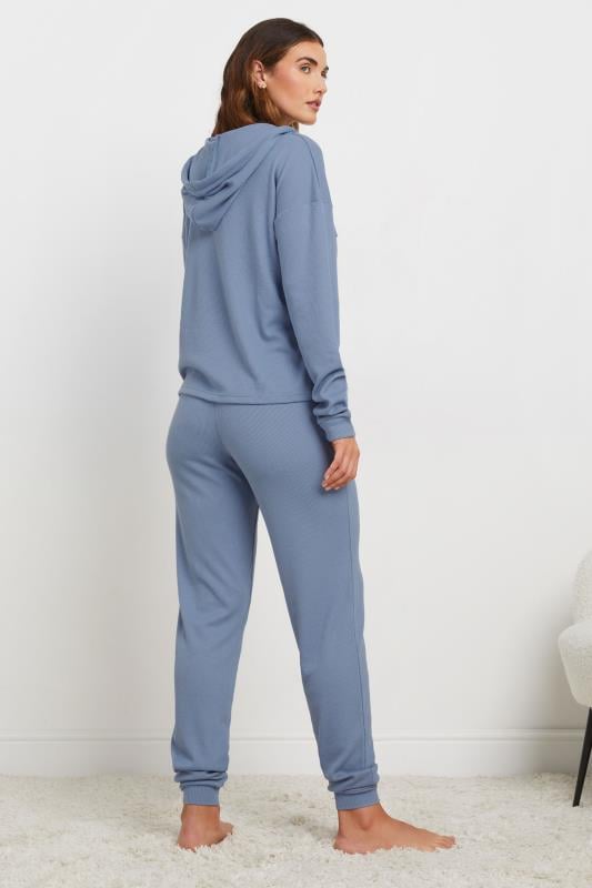 Evans LTS Tall Blue Waffle Lounge Cuffed Joggers