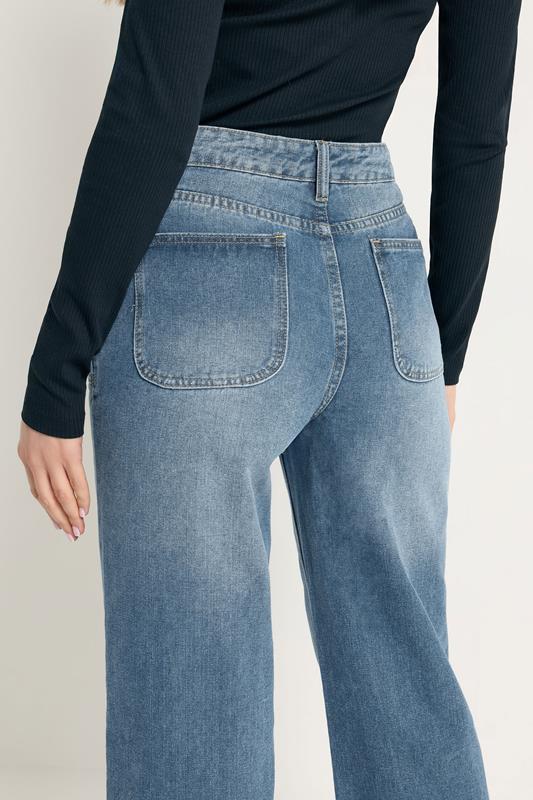 Evans LTS Tall Blue Wide Leg High Waisted Jeans