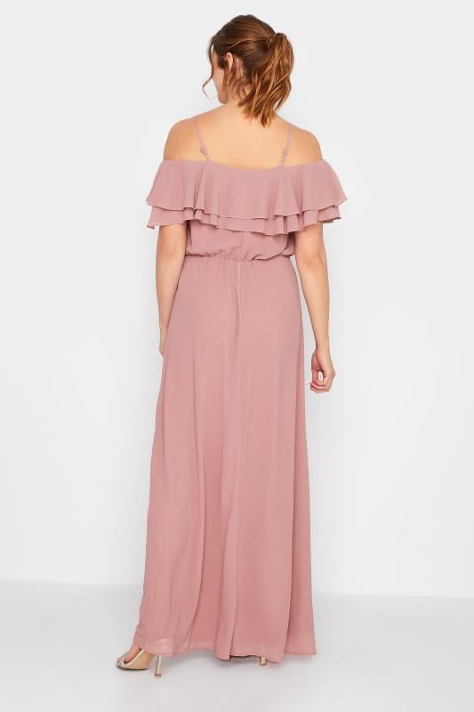 Evans LTS Tall Blush Pink Ruffle Maxi Dress