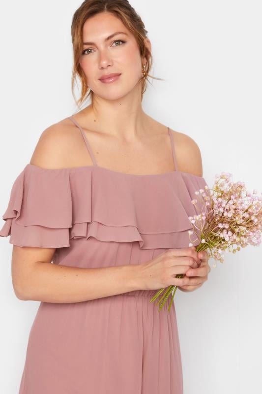 Evans LTS Tall Blush Pink Ruffle Maxi Dress