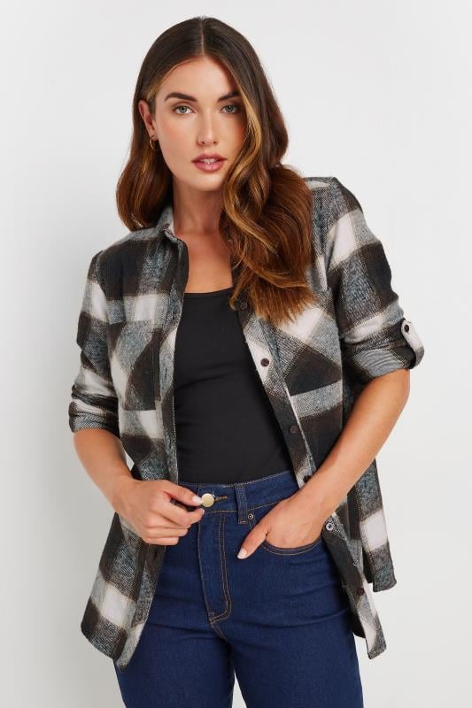 Evans LTS Tall Brown Check Rolled Sleeve Shirt