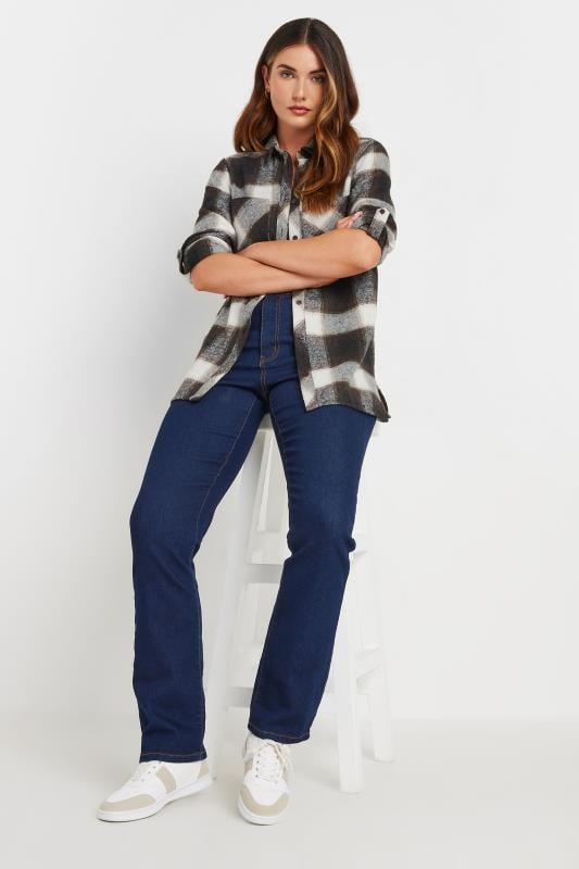 Evans LTS Tall Brown Check Rolled Sleeve Shirt