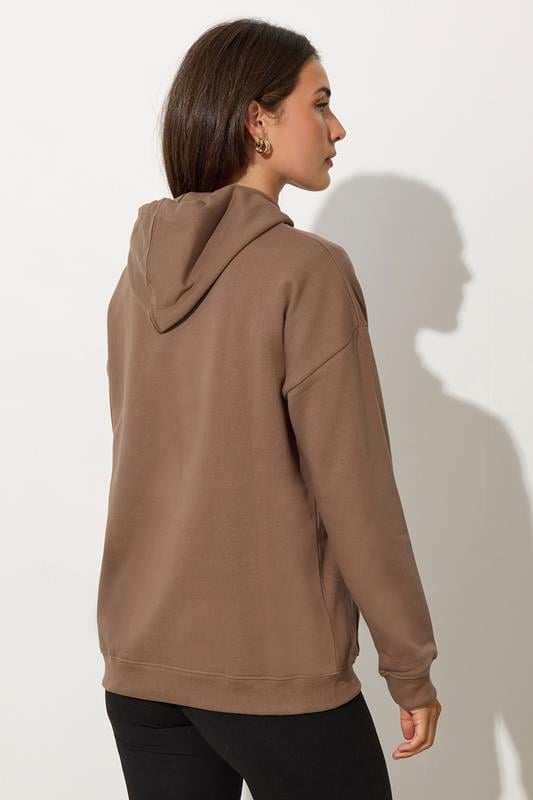 Evans LTS Tall Brown Drawstring Hoodie